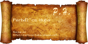 Perhócs Huba névjegykártya